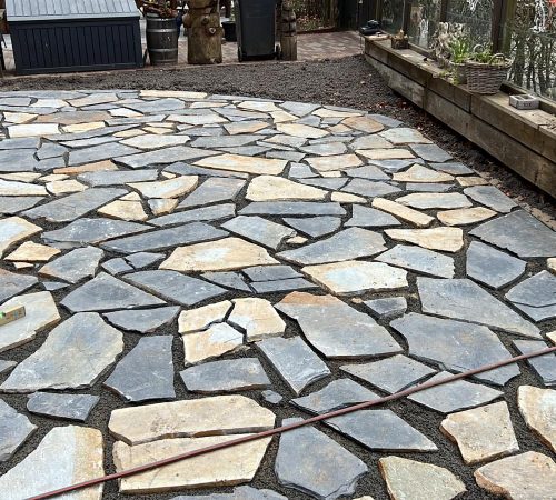 Natuursteen Flagstone - drainagemortel Boshut _t Panneland