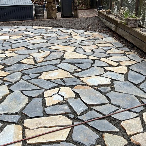 Natuursteen Flagstone - drainagemortel Boshut _t Panneland