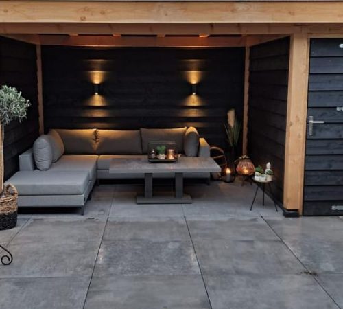 Overkapping met verlichting