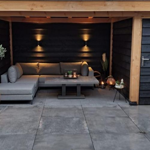 Overkapping met verlichting