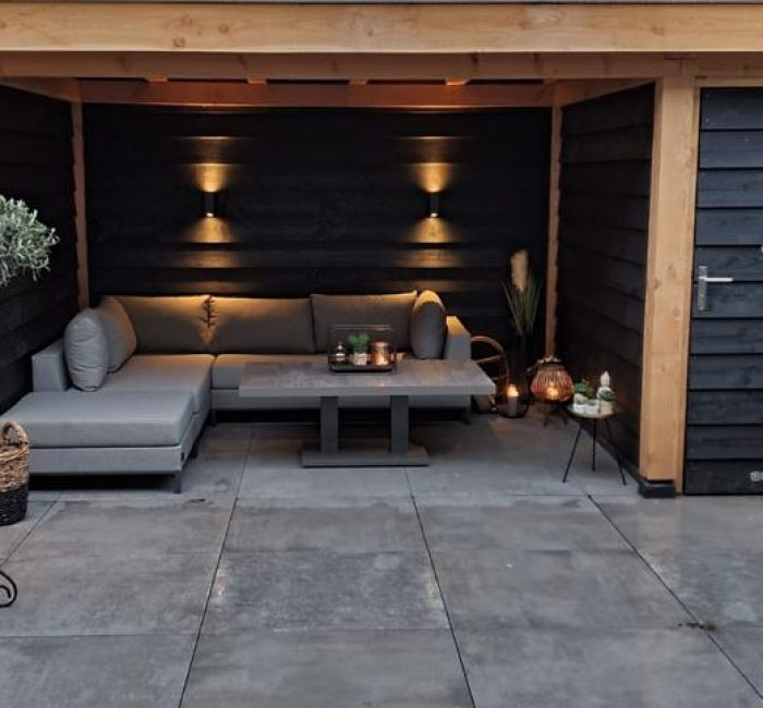 Overkapping met verlichting
