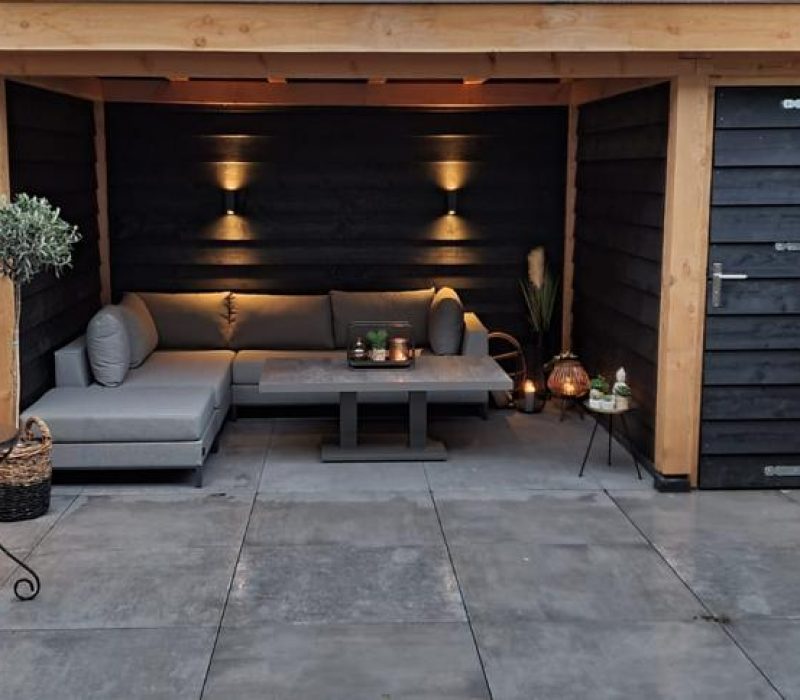 Overkapping met verlichting